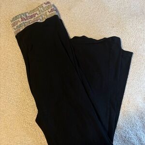 Black Yoga Pants with “whatever” graphic Logo Waistband y2k dream